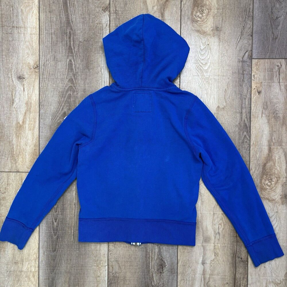 Abercrombie & Fitch Kids Blue Hoodie Muscle Size M Zip Up Cobalt - Picture 7 of 14
